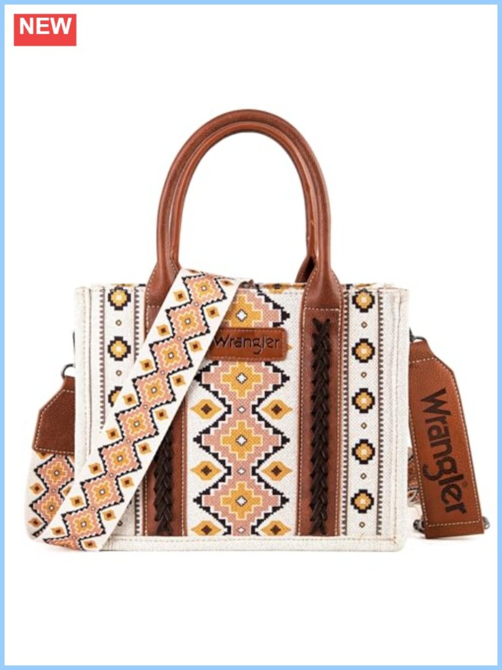 Aztec Hobo Bag with Guitar Strap Structured Shoulder Purse